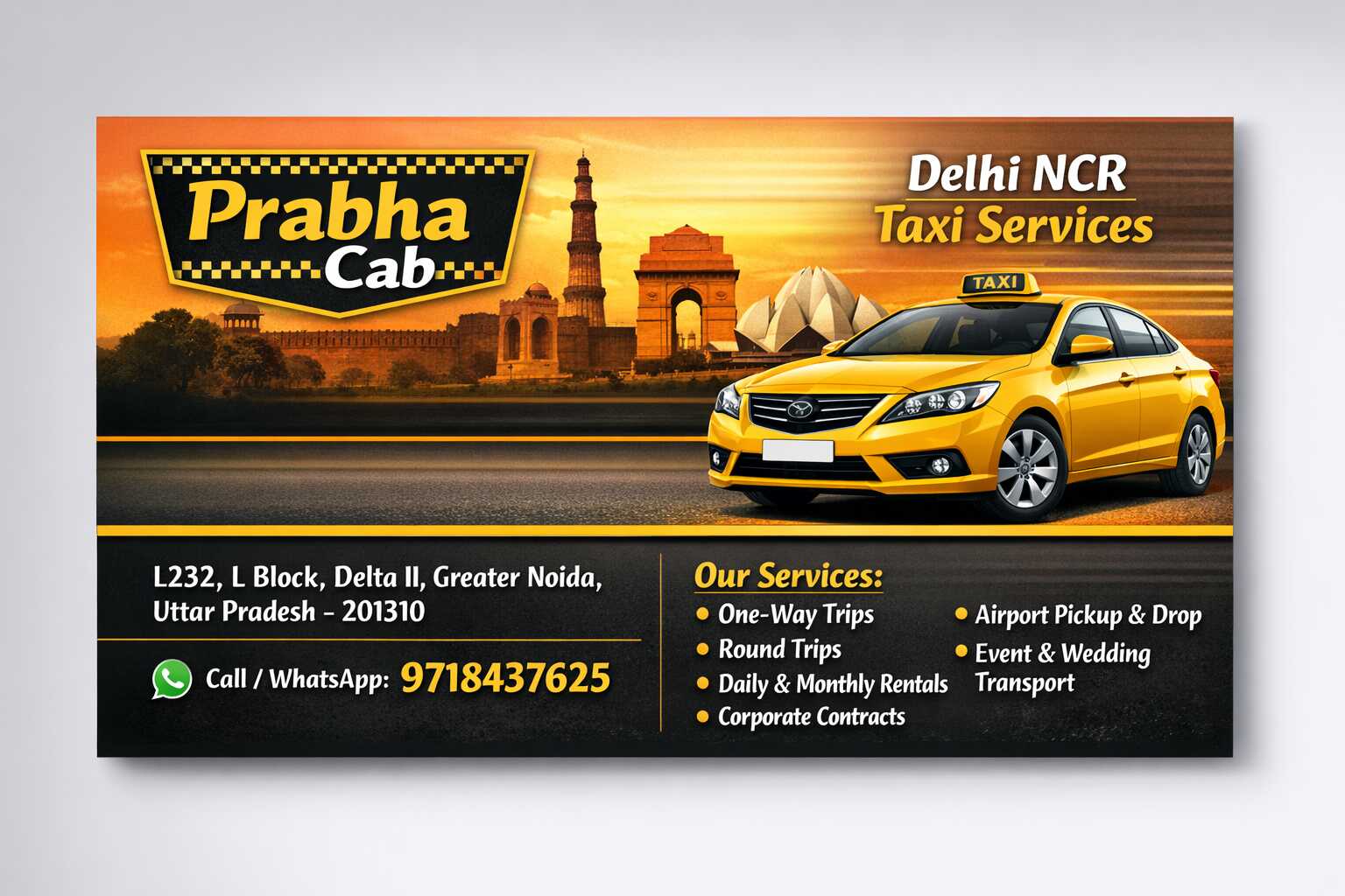 BK Cabs Business Card